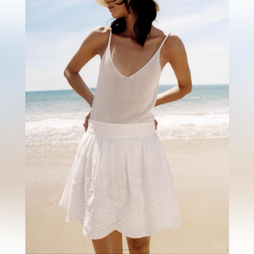 Zara Embroidered Mini Skirt